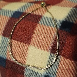 Silver Bracelet with Clear Stones